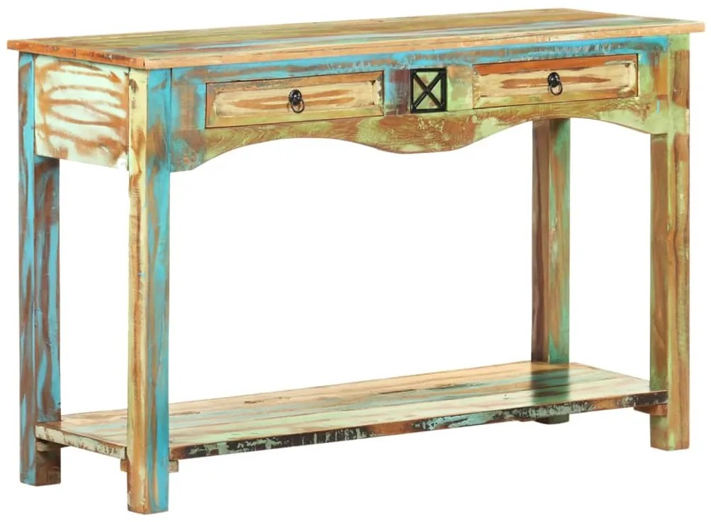 Mesa consola 120x40x75 cm madeira recuperada maciça