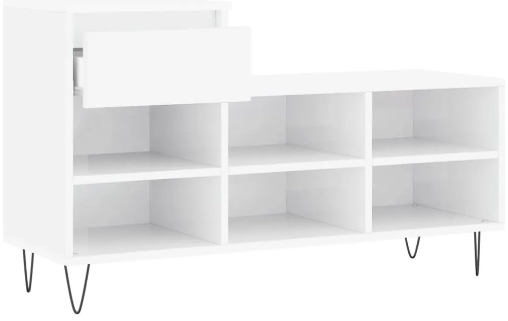 Sapateira 102x36x60 cm derivados de madeira branco brilhante