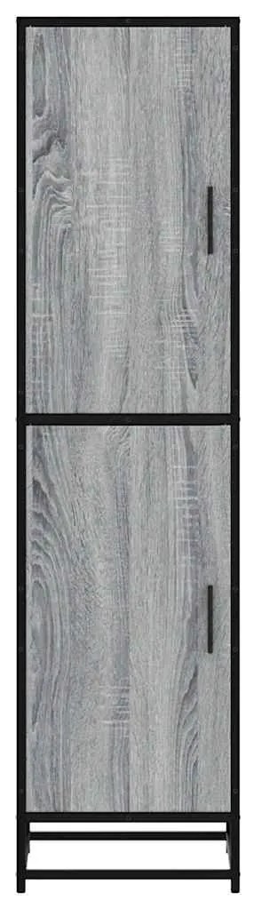 Armário alto 35,5x35x139 cm madeira e metal cinza sonoma