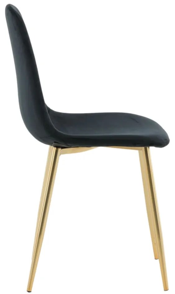Cadeiras de jantar Polar 2 pcs veludo preto e latão