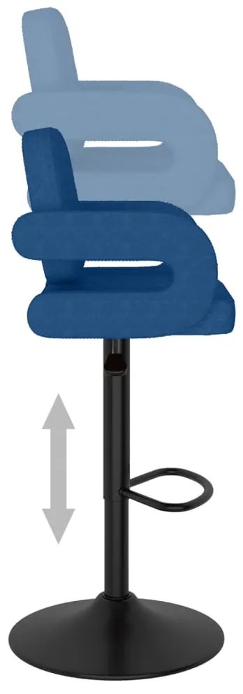 Bancos de bar 2 pcs tecido azul