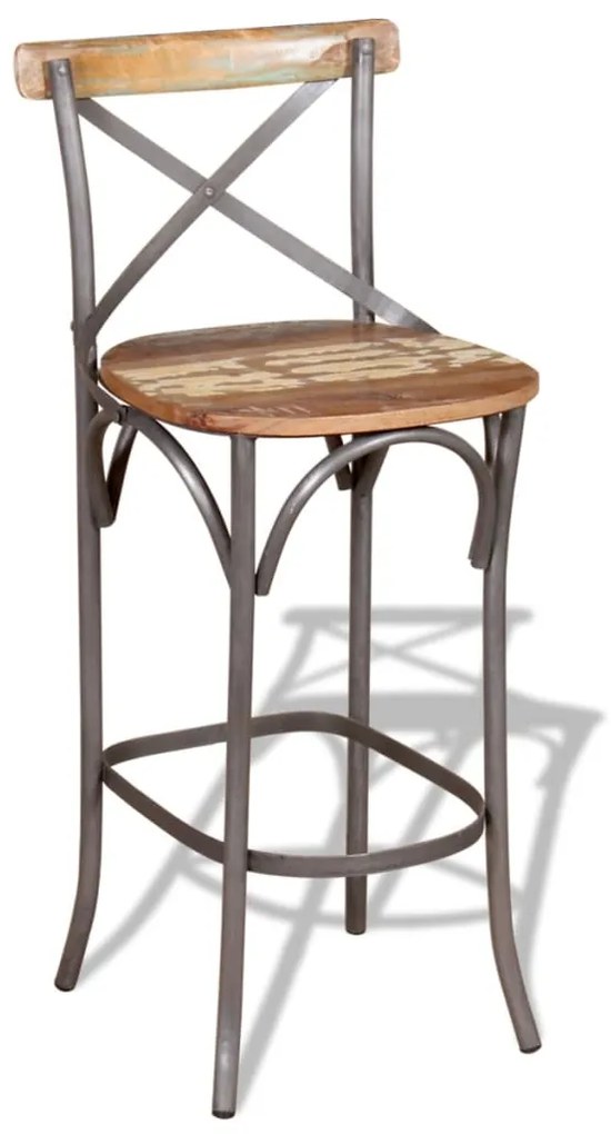 Banco de bar madeira reciclada maciça