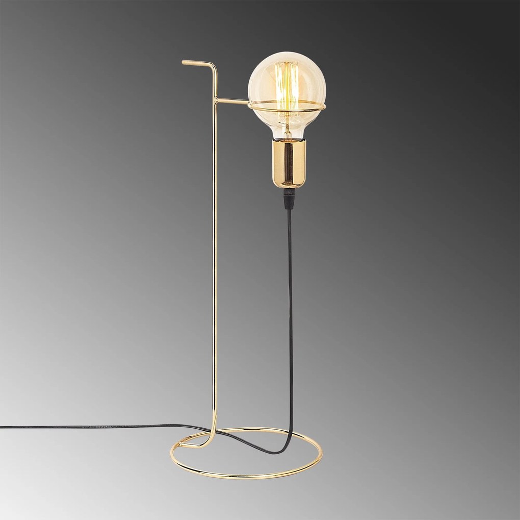 Candeeiro de Mesa Pota – Dourado – 19 x 19 cm, Altura 51 cm