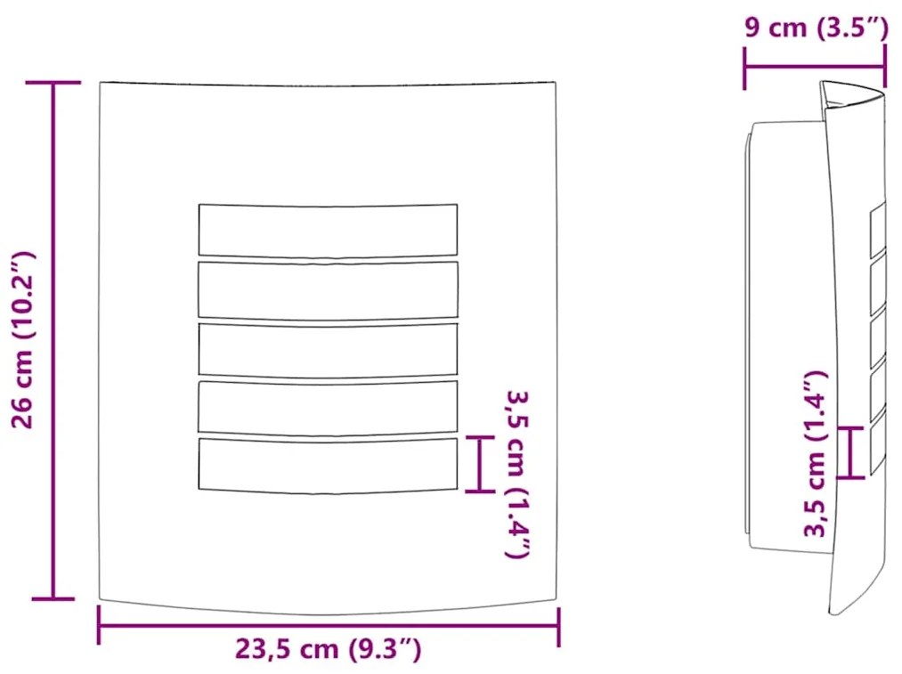Luz de Parede Exterior 2 pcs Prata Aço Inoxidável IP44