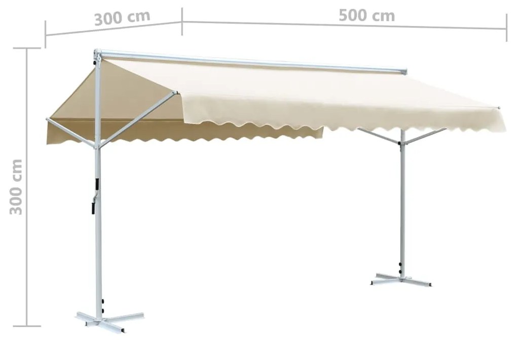 Toldo de pé 500x300 cm creme