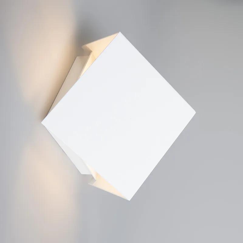 Conjunto de 2 candeeiros de parede modernos brancos - Cube