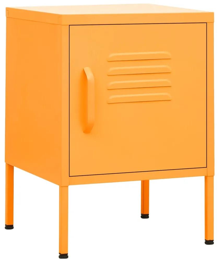 Mesa de cabeceira 35x35x51 cm aço amarelo mostarda