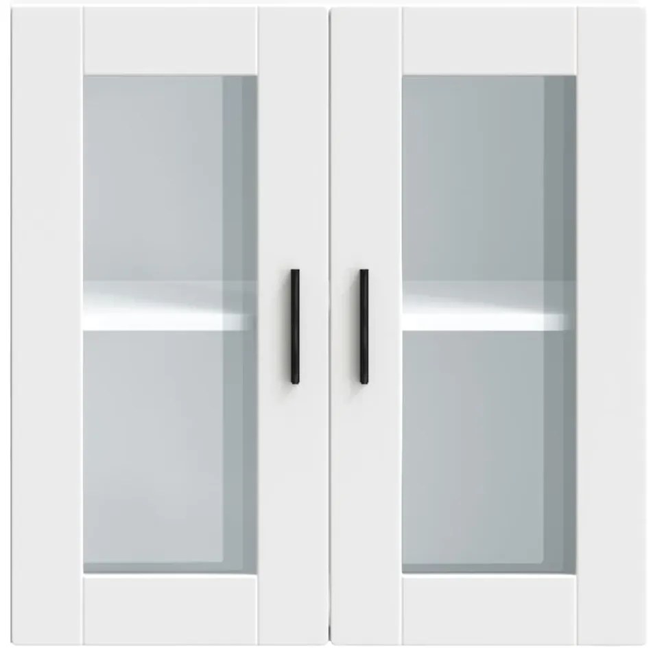Armário de parede de cozinha com porta de vidro Porto branco