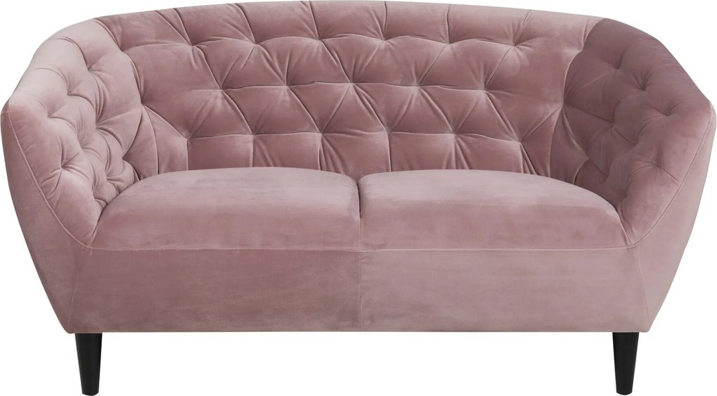 Chesterfield sofá Norsica 260, Número de lugares: 2, Rosa Dusty, 150x84x78cm, 32 kg, Tecido, Pernas: Madeira, Parcialmente montado, Madeira: Borracha