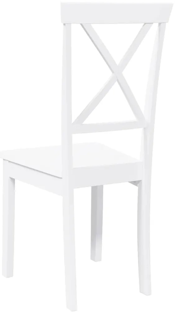Cadeiras de jantar 2 pcs madeira de seringueira maciça branco