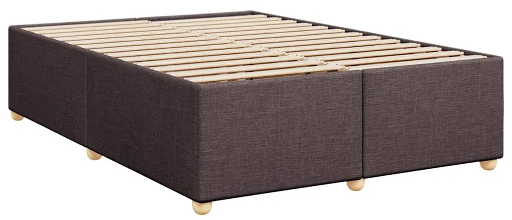 Cama com molas/colchão 140x190 cm tecido castanho-escuro
