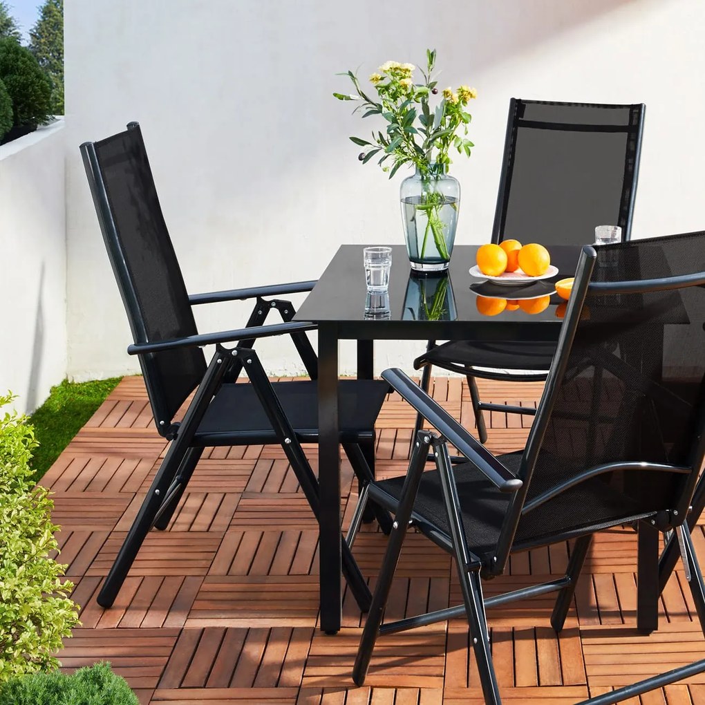 Conjunto de refeição de jardim Bern 9 peças com 8 cadeiras e 1 mesa em alumínio antracite