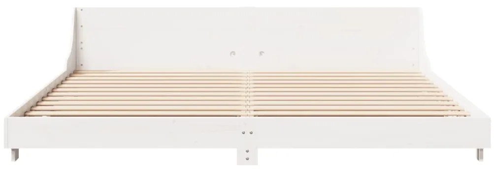 Cama sem colchão 180x200 cm madeira de pinho maciça branco