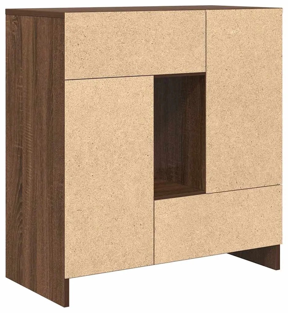 Aparador c/ gavetas e portas 70,5x34x74,5 cm carvalho castanho