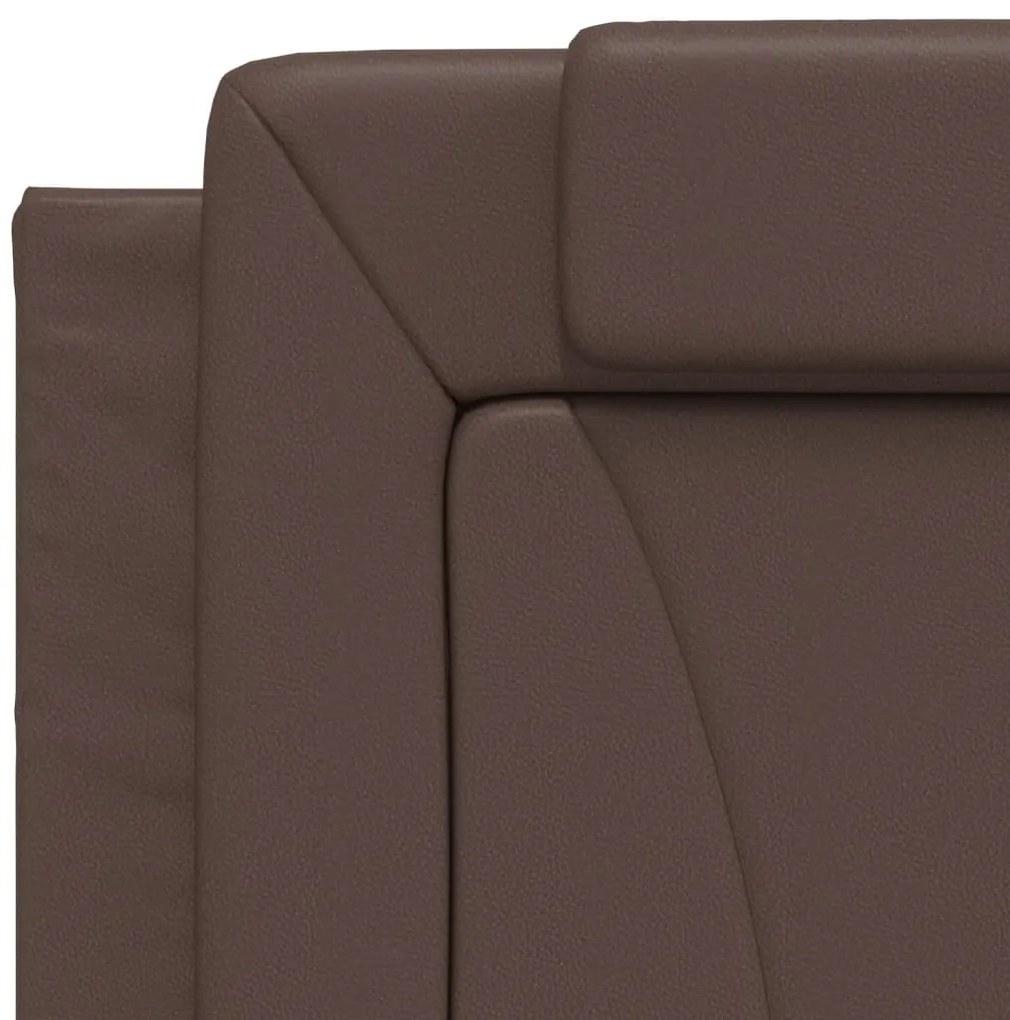 Estrutura cama c/ luzes LED 80x200 cm couro artificial castanho