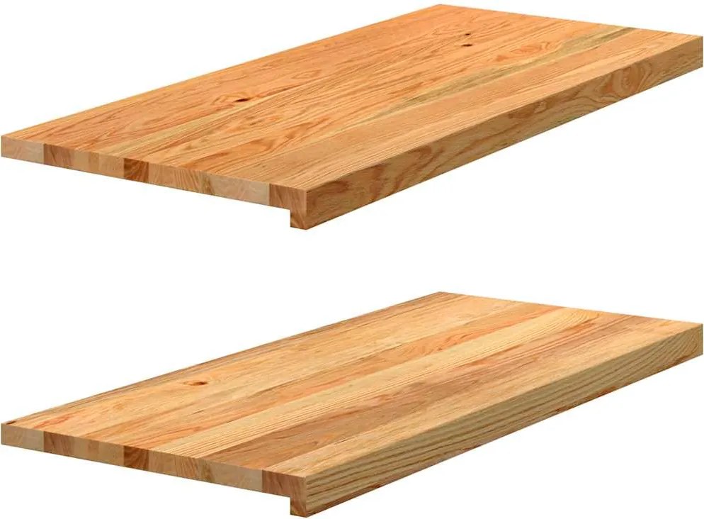 vidaXL Soleiras da janela 2 pcs 90x40x2 cm carvalho castanho-claro