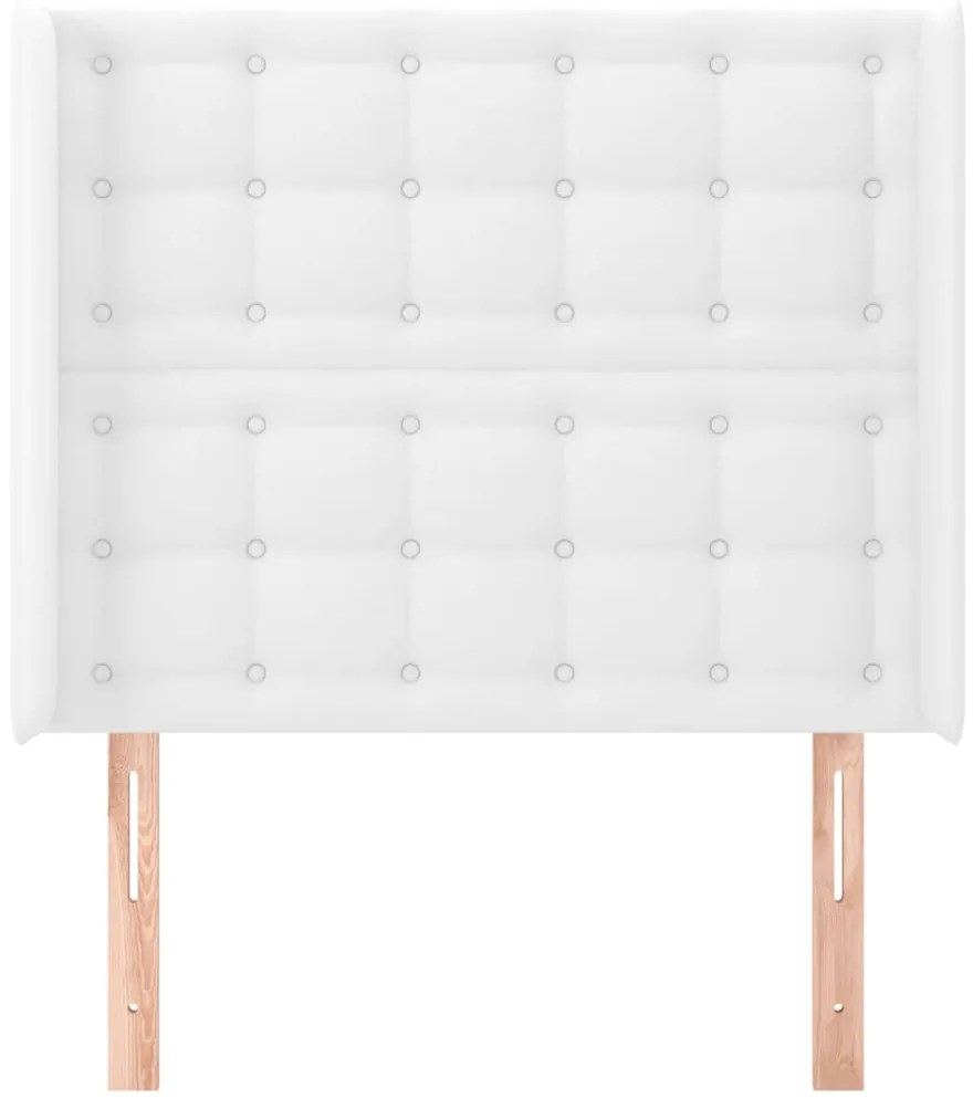 Cabeceira cama c/ abas couro artificial 83x16x118/12 cm branco