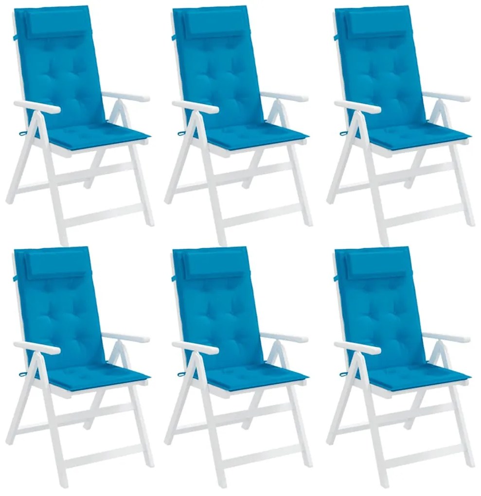 Almofadões cadeira encosto alto 6 pcs tecido oxford azul-claro
