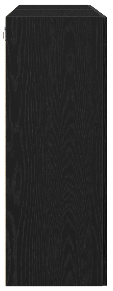 Armários de Parede 2 pcs Preto Carvalho 69,5x34x90 cm Madeira de Engen