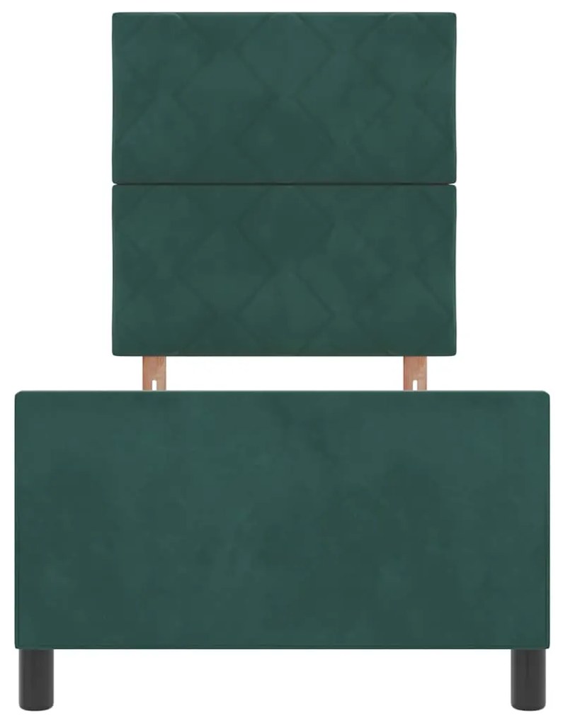Cama vidaXL Verde Escuro 80x200 cm Veludo