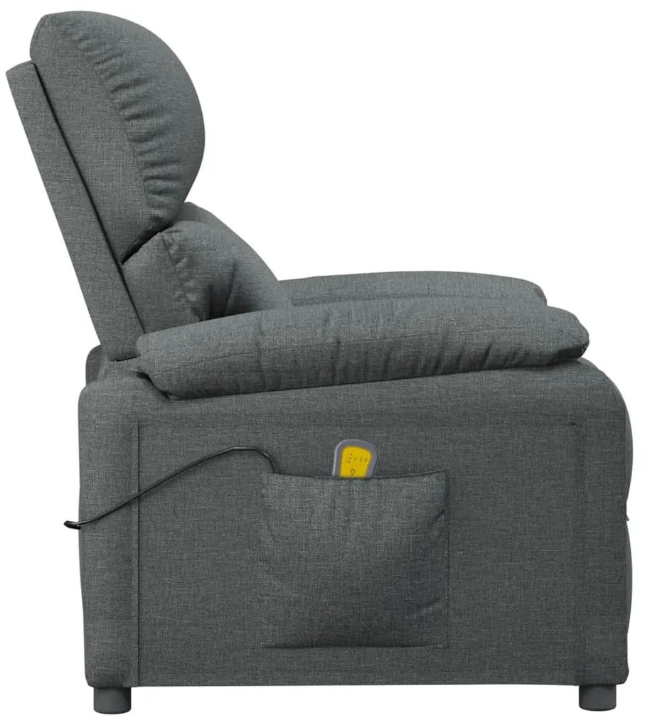 Poltrona de massagens tecido cinzento-escuro