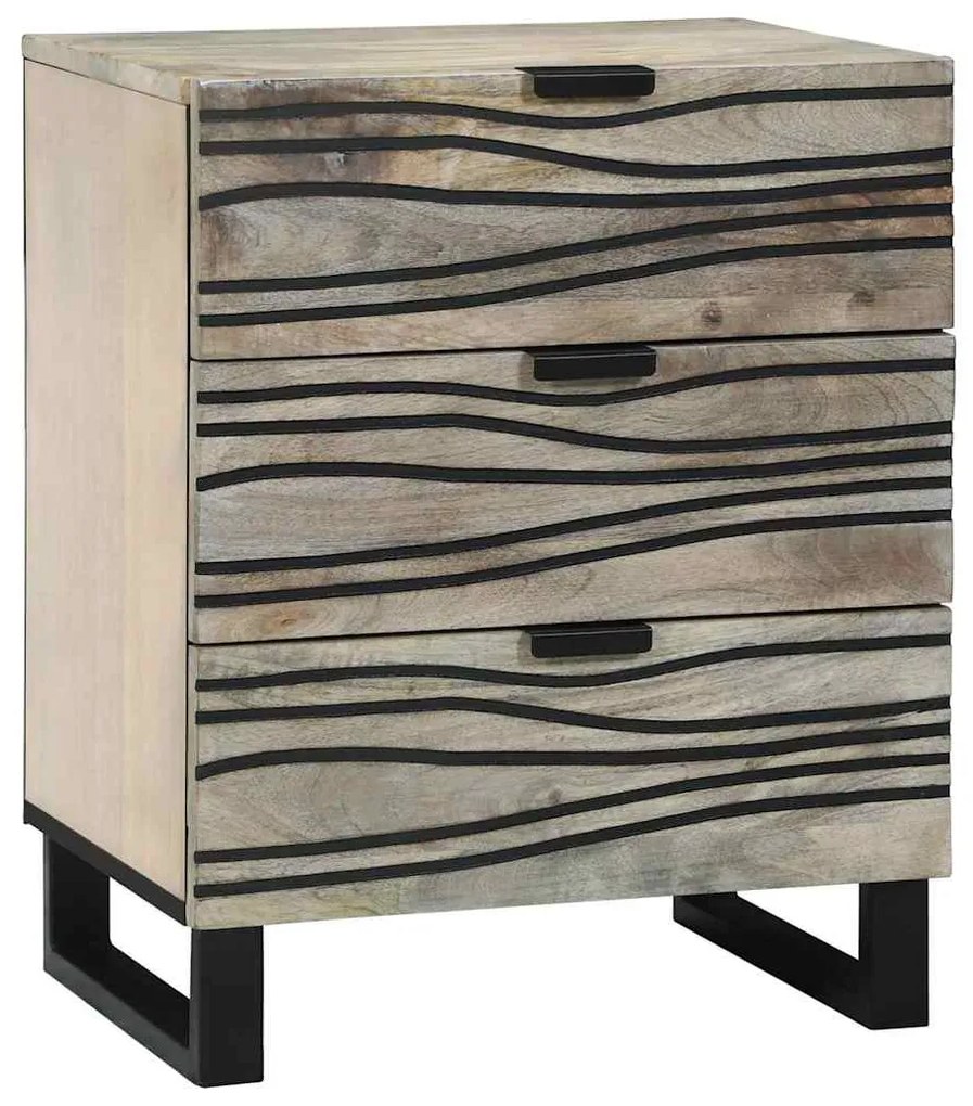 vidaXL Armário de Cabeceira com gaveta Branco e Preto 50 x 33 x 62 cm