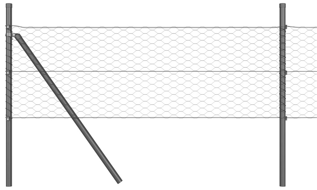 Cerca Hexagonal vidaXL Cinza 0.8x25 m Aço