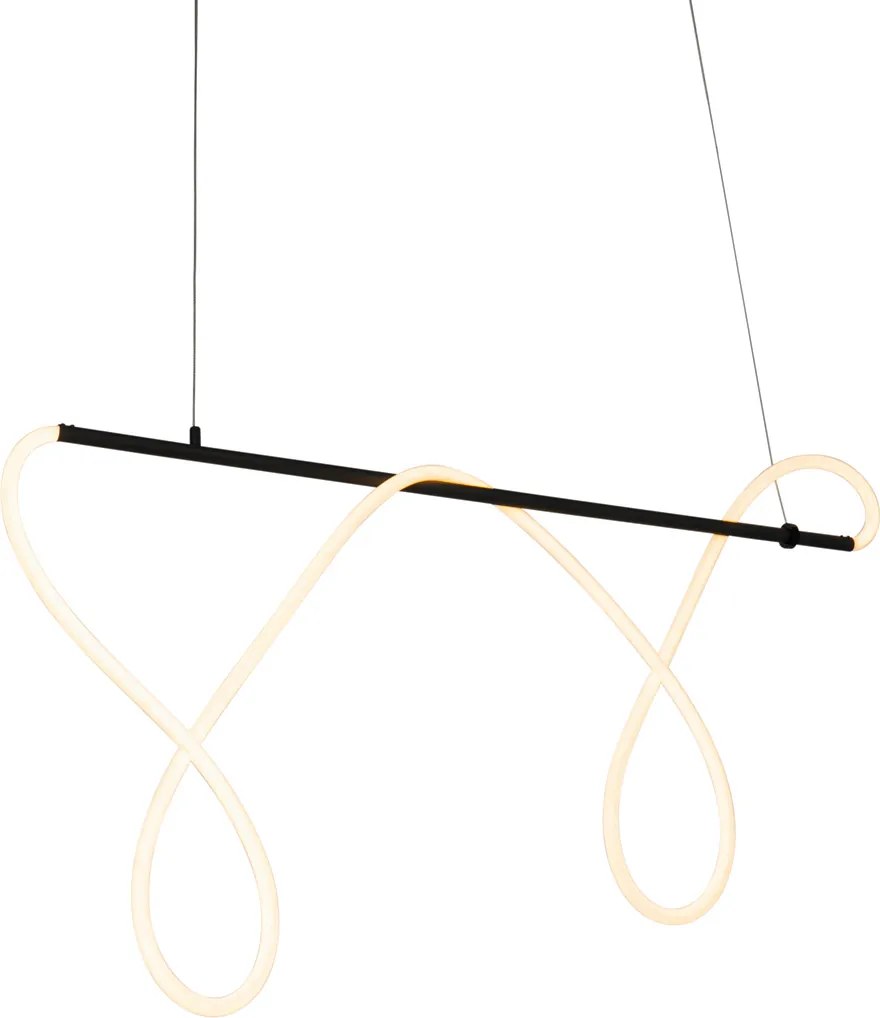 Candeeiro de suspensão design preto com LED regulável em 3 níveis - Danisha