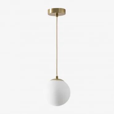 Luminária De Teto Ø12 Cm Em Ferro Com Bola De Vidro Uvol Dourado - Sklum
