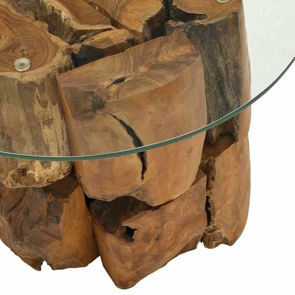 Mesa de centro 60 cm madeira flutuante de teca maciça