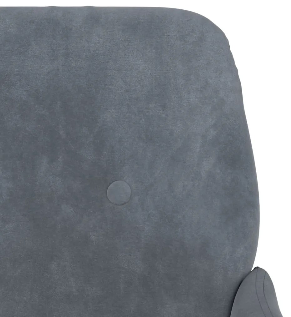 Cadeira c/ apoio de braços 62x79x79 cm veludo cinzento-escuro