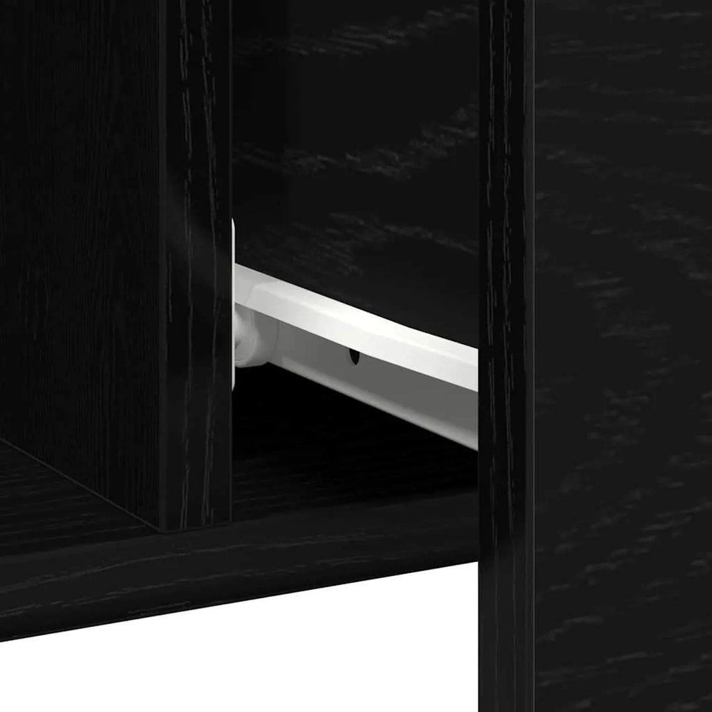 Sideboard vidaXL Preto Carvalho 100x36x60 cm Madeira de Engenharia