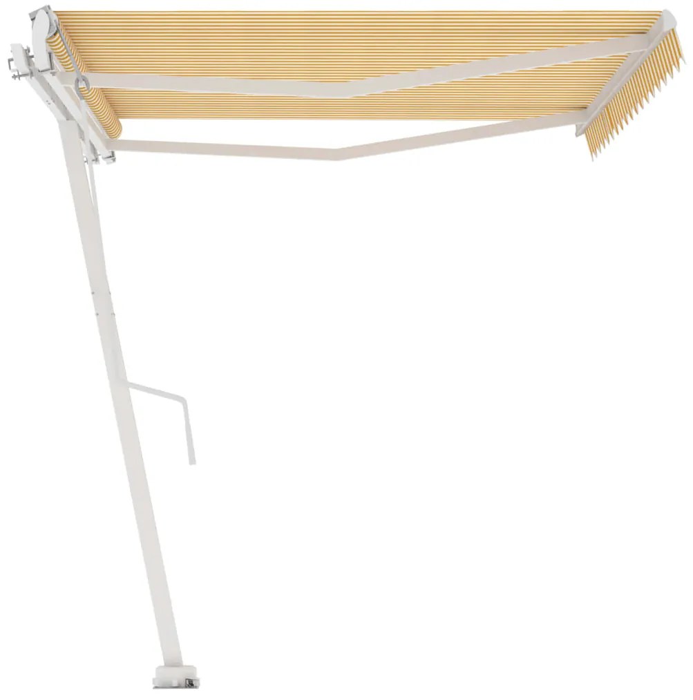 Toldo automático independente 450x300 cm amarelo e branco