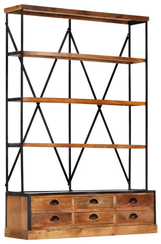 vidaXL Estante 4 prateleiras e 6 gavetas 122x36x181cm mangueira maciça
