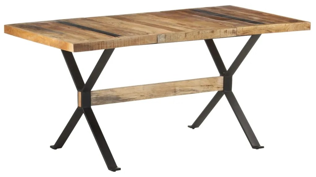 Mesa de jantar 160x80x76 cm madeira de mangueira áspera
