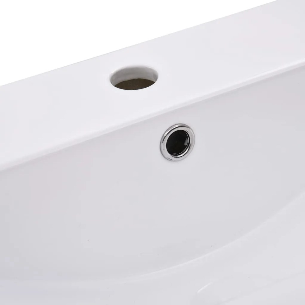 Lavatório embutido 91x39,5x18,5 cm cerâmica branco