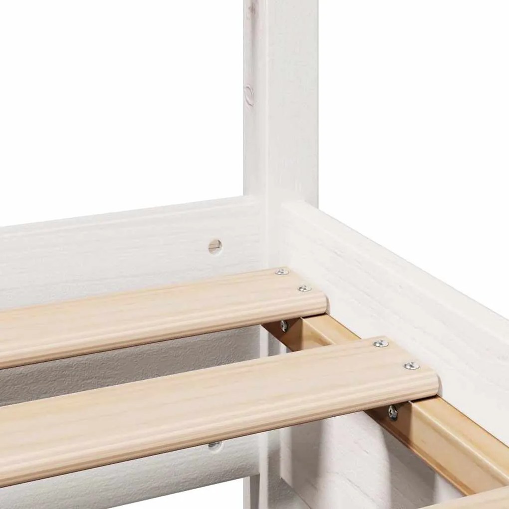 Cama sem colchão 140x190 cm madeira de pinho maciça branco
