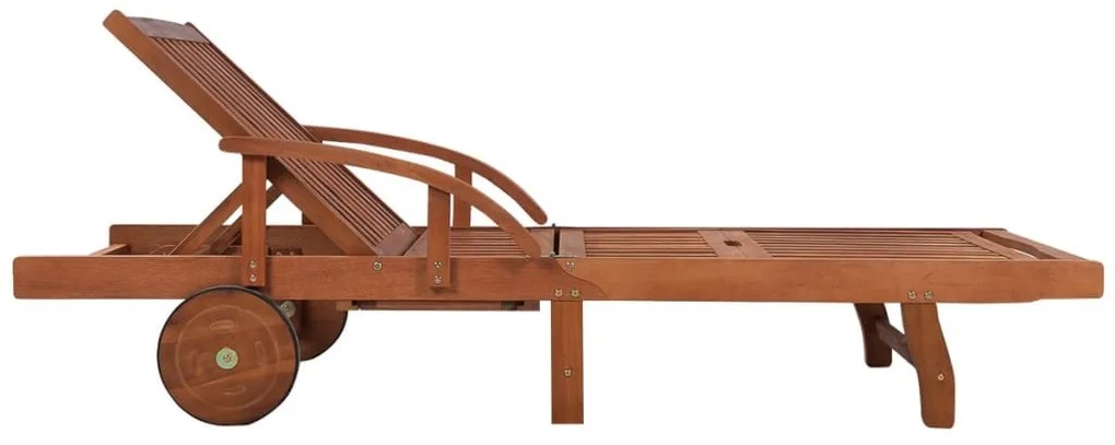 Espreguiçadeira com mesa madeira acácia maciça