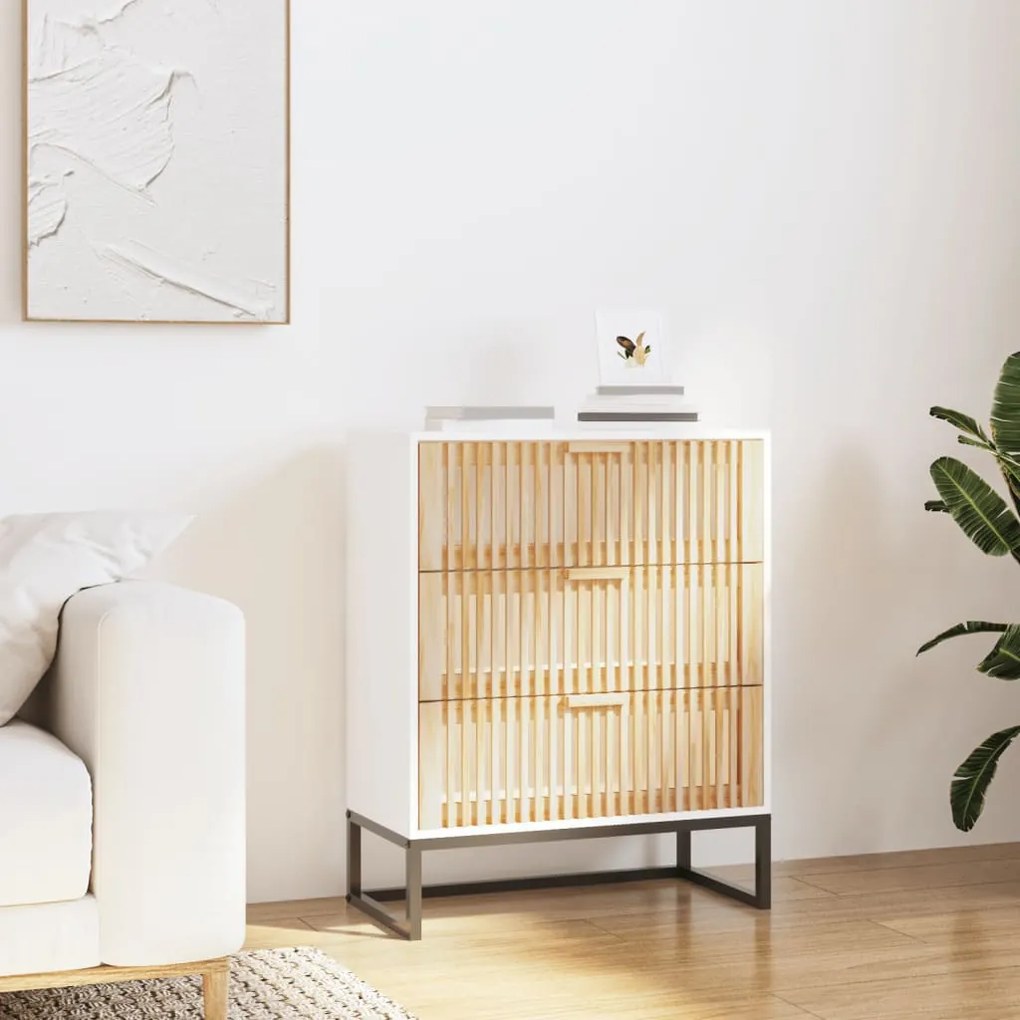 vidaXL Aparador 60x30x75 cm derivados de madeira branco