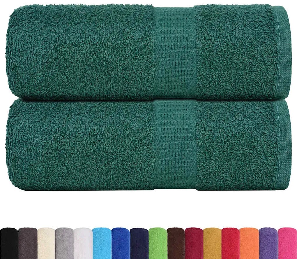 Toalhas de bidé 2 pcs 30x50 cm 360 gsm 100% algodão verde