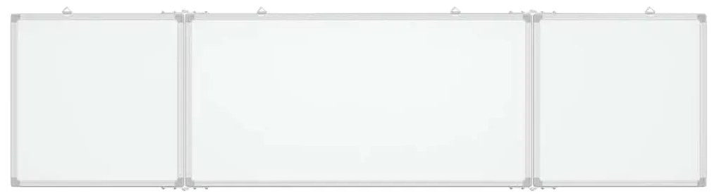 Quadro branco magnético dobrável 200x50x1,7 cm alumínio