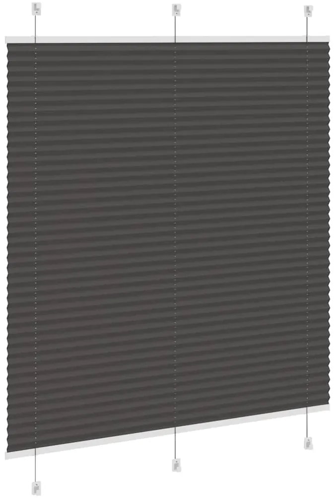 Preto Plissada Cega 115x100 cm Largura Tecido 114,4cm Poliéster