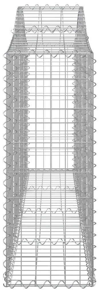 Cestos gabião arqueados 6 pcs 200x30x80/100cm ferro galvanizado