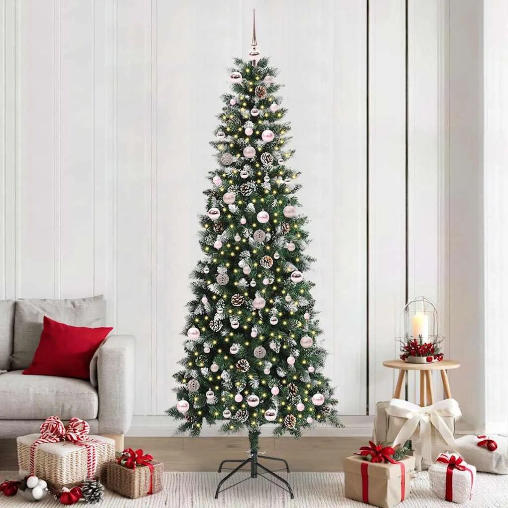 vidaXL Árvore de Natal Artificial Verde 240 cm PVC, Plástico e Aço