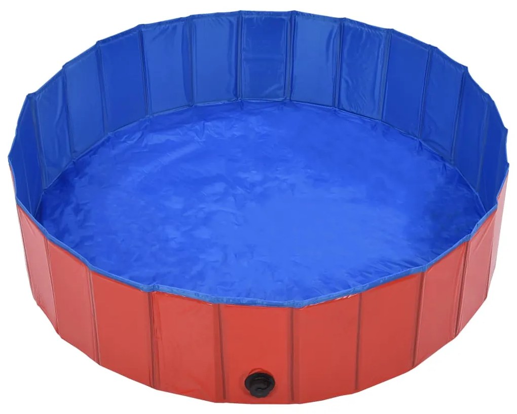 Piscina para cães dobrável 120x30 cm PVC vermelho