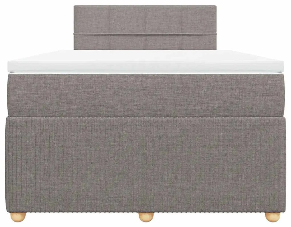 Cama boxspring c/ colchão 120x190cm tecido castanho-acinzentado