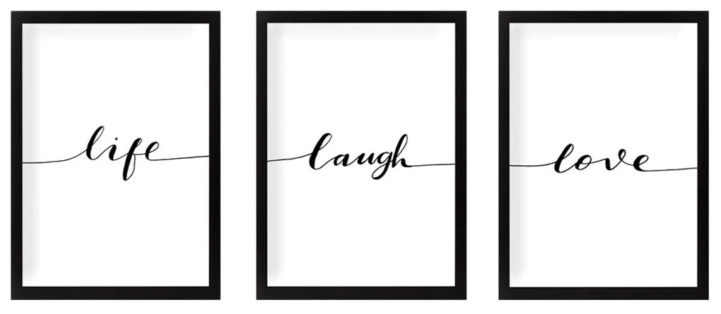 Pintura Decorativa com Moldura (3 Peças) SET_041 – Multicolor – 24 x 2