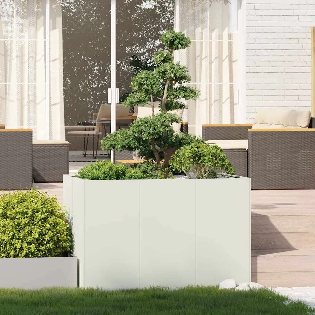 Vaso floreira 120x80x80 cm aço branco