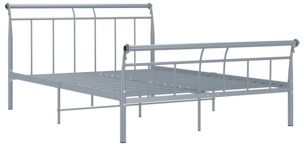 Estrutura de cama sem colchão 140x200 cm metal cinzento