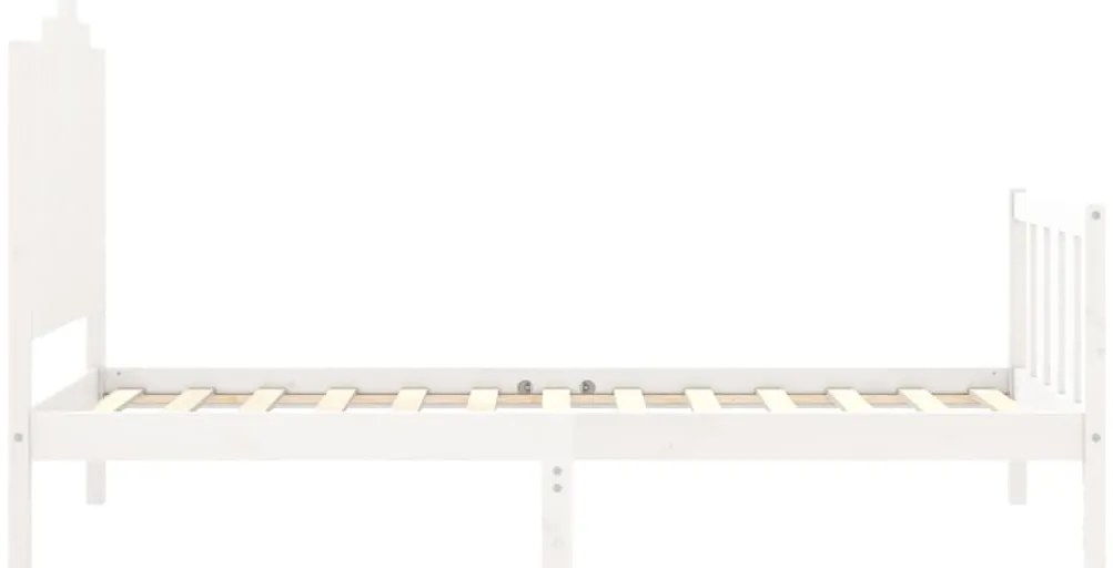 Cama sem colchão 100x200 cm madeira de pinho maciça branco